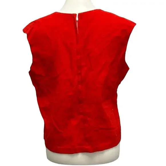 Vintage Beeline Fashions Inc Womens Size 16 100% Cotton Union Made Back Zip Vest - Picture 3 of 5